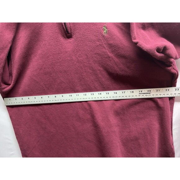 Polo Ralph Lauren Estate Rib Men’s L 1/4 Zip Maroon Pullover Sweatshirt - Picture 6 of 7